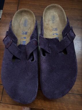 Birkenstock Purple Suede Clog Mules
